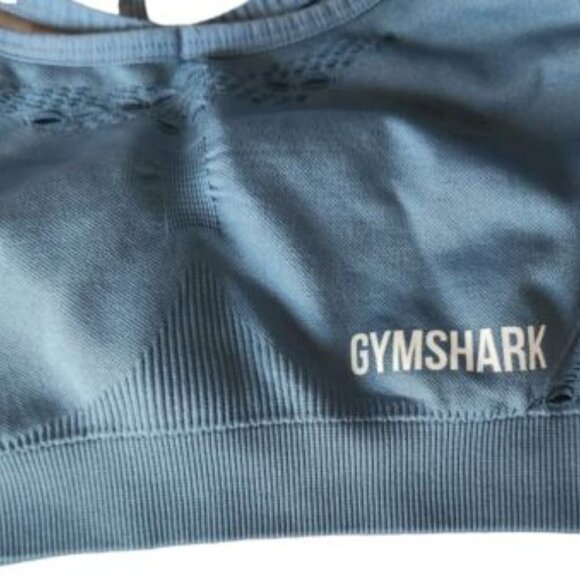 Gymshark Energy Seamless Stone Blue Sports Bra Size Small - Picture 2 of 3